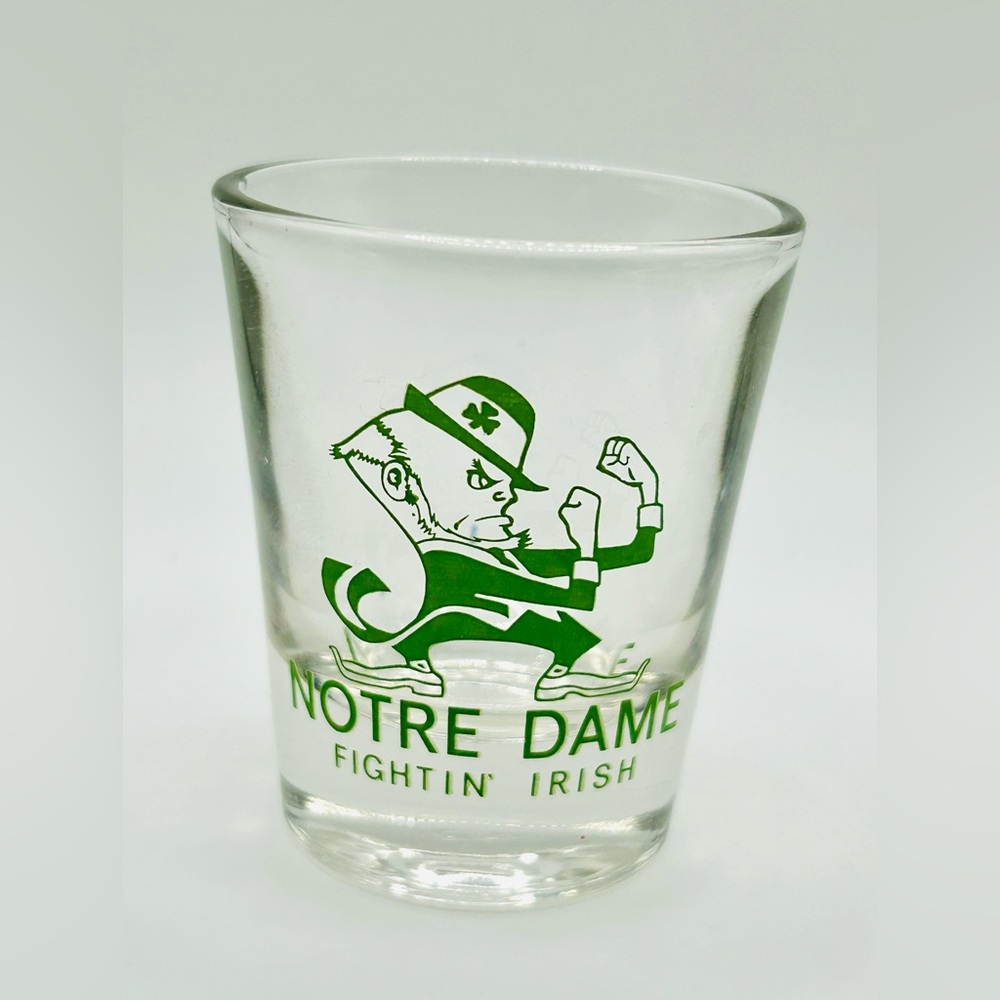 Vintage University Of Notre Dame Small Shot Glass Fighting Irish Collegiate